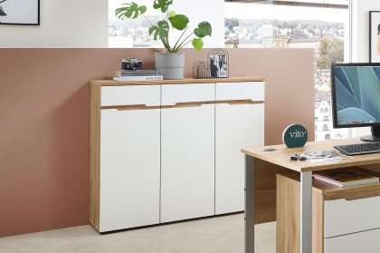 Clyde von Innostyle - Büroensemble 3-teilig, in Mauvella Oak/ Weiß