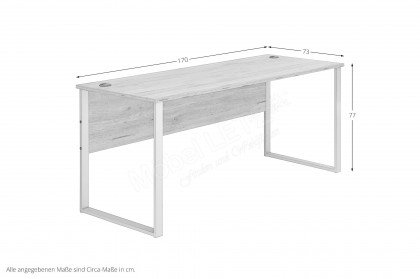 Clyde von Innostyle - Büroensemble 3-teilig, in Mauvella Oak/ Weiß