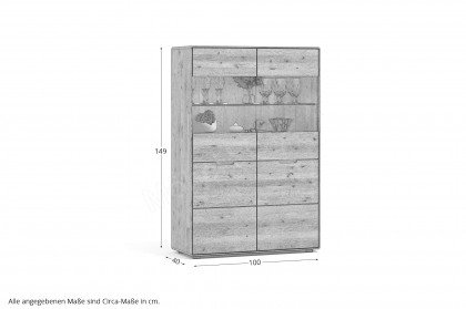 WZ-0663 von GK Möbelvertrieb - Highboard II aus Wildeiche