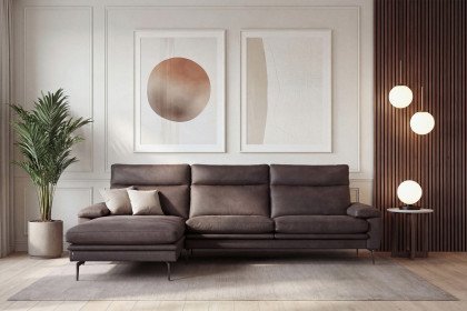 Padua von Erpo Polstermöbel - Ecksofa links brown