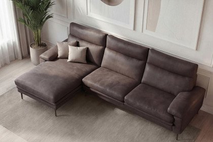 Padua von Erpo Polstermöbel - Ecksofa links brown
