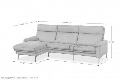 Padua von Erpo Polstermöbel - Ecksofa links brown