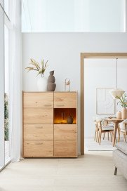 Tjark von Musterring - Highboard mit Holz-/Glastür