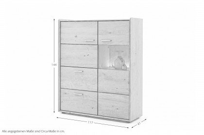 Tjark von Musterring - Highboard mit Holz-/Glastür