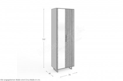 Stella-Foyer von Elfo Möbel - Garderobenschrank in Eiche mit Spiegeltür