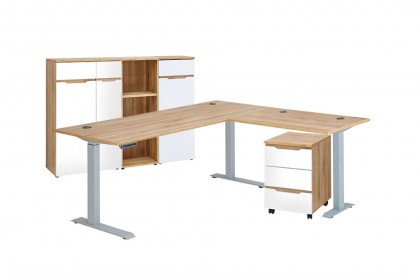 Clyde von Innostyle - Büroensemble in Mauvella Oak und Weiß