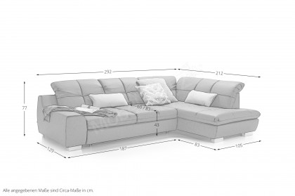 SO 1200 von set one by Musterring - Ecksofa rechts grey