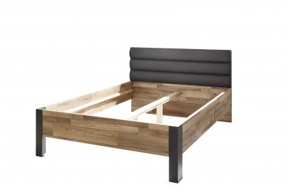 Dallas von POL Power - Queensize-Bett 140 x 200 cm dunkelgrau - Eiche