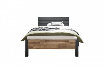 Dallas von POL Power - Queensize-Bett 140 x 200 cm dunkelgrau - Eiche