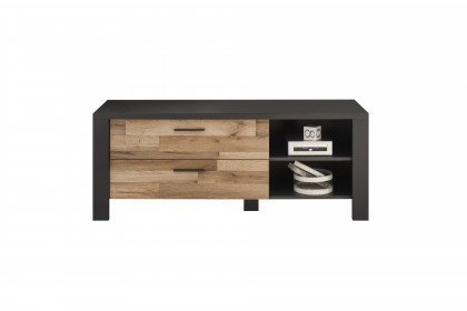 Dallas von POL Power - Fernsehschrank mit Schubkästen grau - Montana Eiche