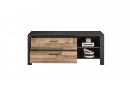 Dallas von POL Power - Fernsehschrank mit Schubkästen grau - Montana Eiche