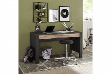 Dallas von POL Power - Schreibtisch ca. 140 cm breit graphit - Montana Eiche