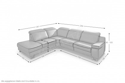 HU-RL16013 von Hukla - Couchgarnitur links charcoal