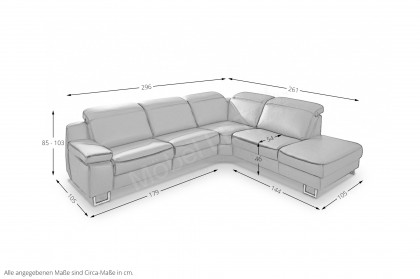 HU-RL16013 von Hukla - Couchgarnitur rechts charcoal