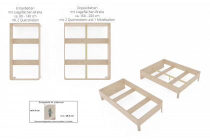 MULTIFLEX von Schlüter Möbelfabrik - Jugendbett 100x200 cm Eiche San Remo