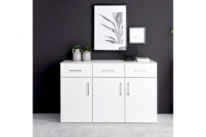 MULTIFLEX von Schlüter Möbelfabrik - weißes Sideboard NEXT mit 3 Schubladen & 3 Türen