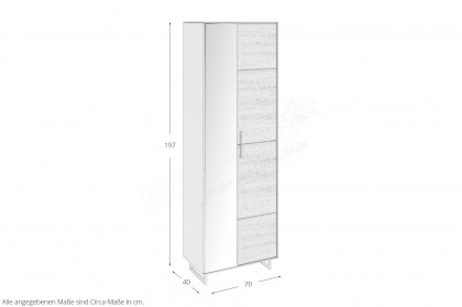 Kai von Elfo Möbel - Garderobenschrank in Eiche/ Kreide