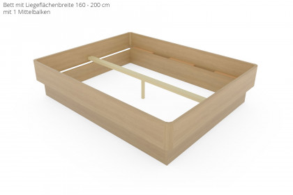 MULTIFLEX von Schlüter Möbelfabrik - Sockelbett Comfort 4 Eiche hell