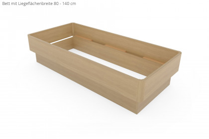 MULTIFLEX von Schlüter Möbelfabrik - Sockelbett Comfort 4 Eiche hell