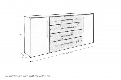 MULTIFLEX von Schlüter Möbelfabrik - Sideboard NEXT schiefergrau - Artisan Eiche