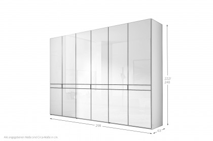 Extenso-sleeping von Staud - Drehtürenschrank weiß/ Alpinweißglas