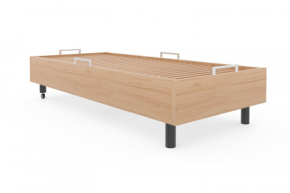 MULTIFLEX von Schlüter Möbelfabrik - Einzelbett rollbar Kernbuche mit Lattenrost