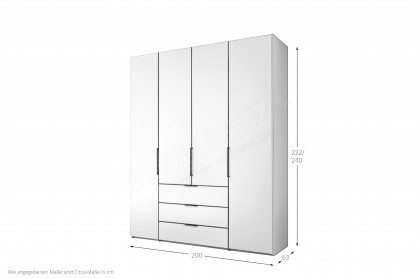 Extenso-sleeping von Staud - Schlafzimmerschrank mit Schubkästen weiß