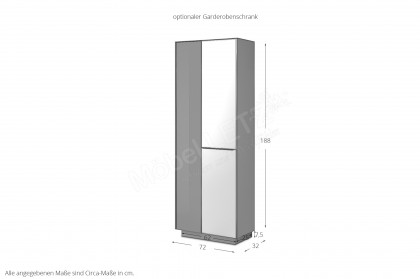 Reno-Foyer von set one by Musterring - Garderobe Glas kaschmir