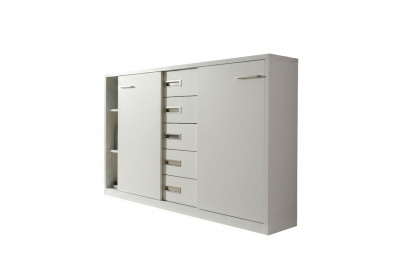MULTIFLEX von Schlüter Möbelfabrik - Schiebetüren-Highboard DE LUXE weiß