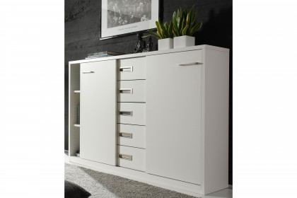 MULTIFLEX von Schlüter Möbelfabrik - Schiebetüren-Highboard DE LUXE weiß