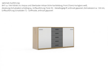 MULTIFLEX von Schlüter Möbelfabrik - Schiebetüren-Highboard DE LUXE weiß