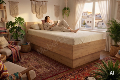 MULTIFLEX von Schlüter Möbelfabrik - Studiobett 100x200 cm Eiche San Remo