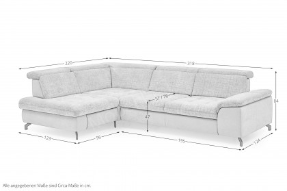 MP-IN25051 von Megapol - Ecksofa links silver-stone