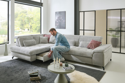 MP-IN25051 von Megapol - Ecksofa links silver-stone