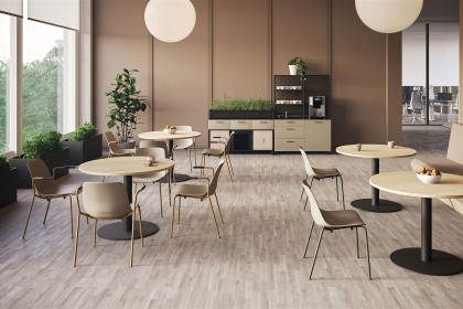 Sitari von Nowy Styl - Meetingstuhl in Taupe & Ocker