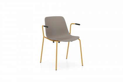 Sitari von Nowy Styl - Meetingstuhl in Taupe & Ocker