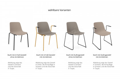 Sitari von Nowy Styl - Meetingstuhl in Taupe & Ocker