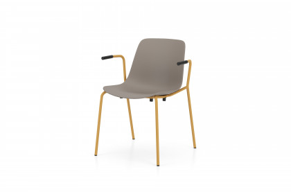 Sitari von Nowy Styl - Meetingstuhl in Taupe & Ocker