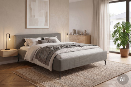 Adena von Candy Sleep - Polsterbett KT Low grau