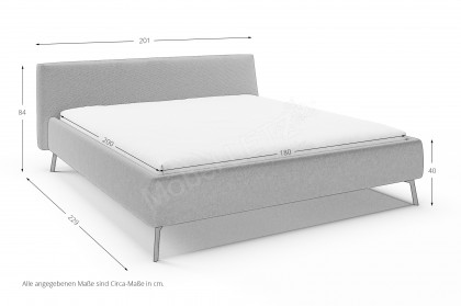 Adena von Candy Sleep - Polsterbett KT Low grau