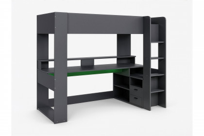 Kanamo von POL Power - Hochbett mit Stauraum, Schreibtisch & Beleuchtung