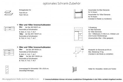 CD Studioline von Disselkamp - Kleiderschrank Echtlack satingrau