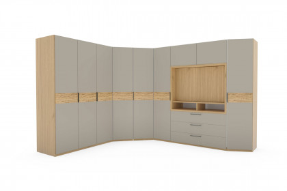 CD Studioline von Disselkamp - Eckschrank mit TV-Element Wildeiche - taupe