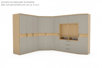 CD Studioline von Disselkamp - Eckschrank mit TV-Element Wildeiche - taupe