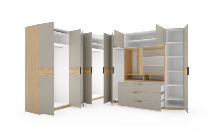 CD Studioline von Disselkamp - Eckschrank mit TV-Element Wildeiche - taupe