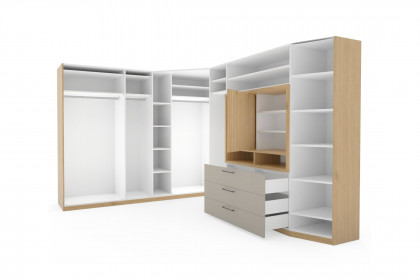 CD Studioline von Disselkamp - Eckschrank mit TV-Element Wildeiche - taupe