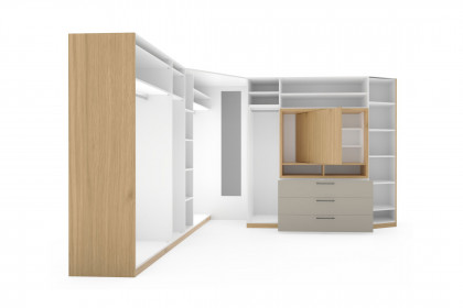 CD Studioline von Disselkamp - Eckschrank mit TV-Element Wildeiche - taupe