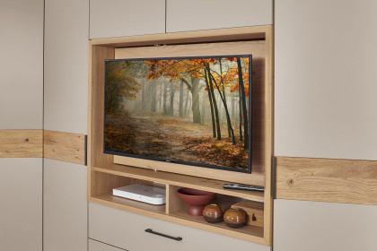CD Studioline von Disselkamp - Eckschrank mit TV-Element Wildeiche - taupe
