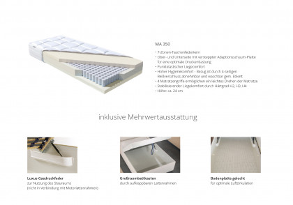 Tara 2.0 von Oschmann - Polsterbett KT 0327 silber-grau