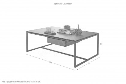 WM 2470 von Wöstmann - Wohnwand hängend, in graphitgrauem Lack